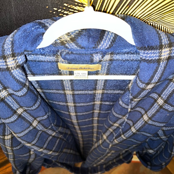 Tommy Bahama Flannel Robe Marlin Logo L/XL Polyester - Picture 6 of 10
